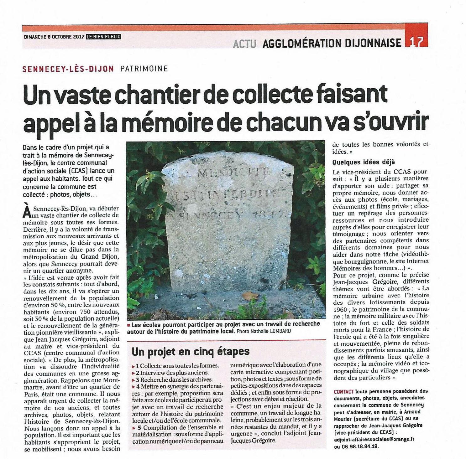 Article collecte memoire