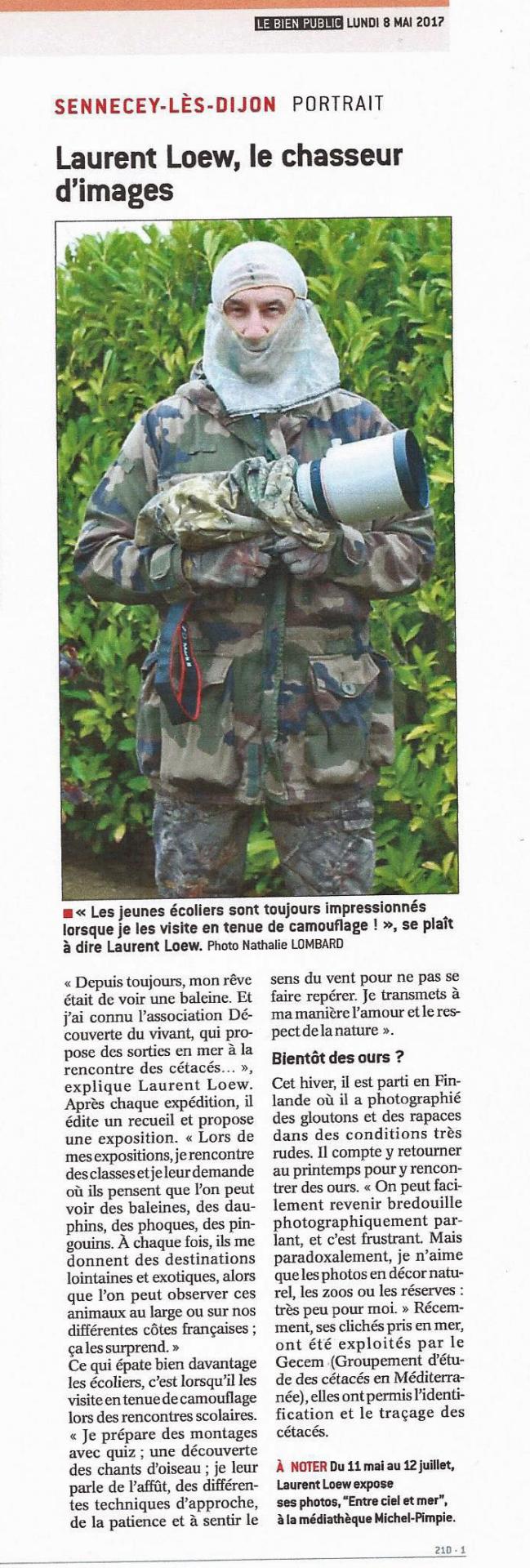 Article laurent loew chasseur d images