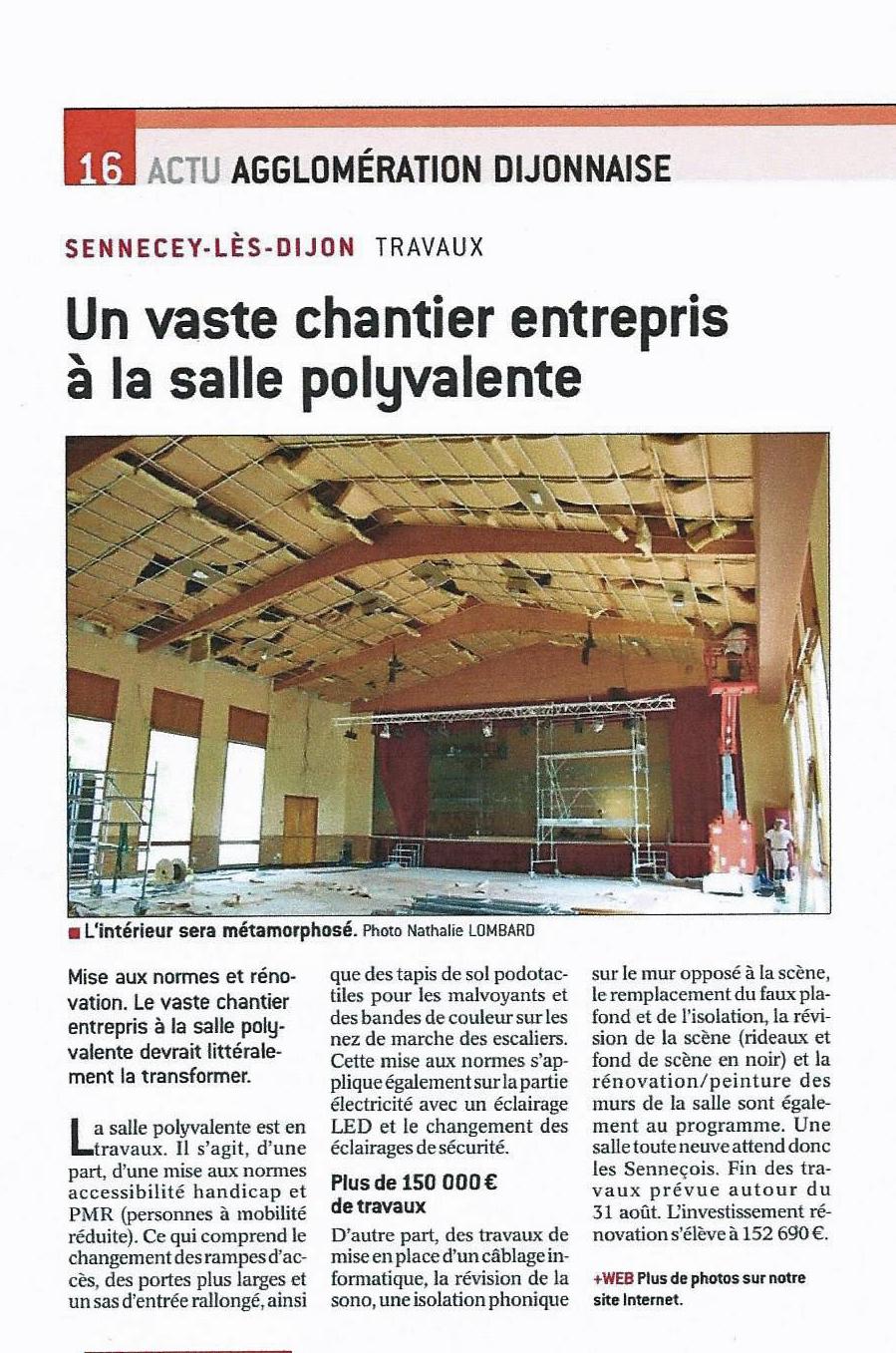 Article travaux salle polyvalente
